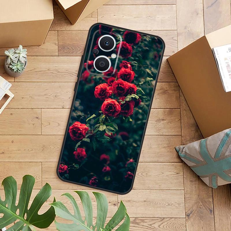 Flower Red Rose Case For OPPO Reno 13F 14F 12F 10 11 12 13 14 Pro 8T 7 8 Lite OPPO Find X9 X6 X5 X8 Pro Cover