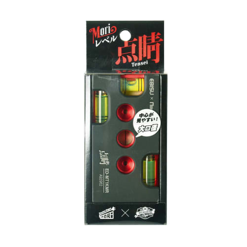 Niigata Seiki Mori Level, Tensei Limited, Electrician's Level, Vertical/Horizontal, with Marking Hole for 50 Hole Saws, Matte Black x Red, 92 x 48 mm