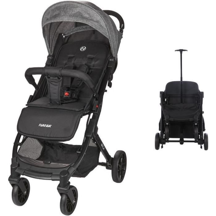 NANIA - Poussette combinée 2-en-1 avec siege auto Rimini - MYLA - 4 roues - Noir