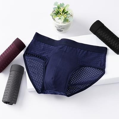 Быстросохнущие сетчатые трусы Ice Silk для мужчин из модала, дышащие летние освежающие сетчатые брюки, ультратонкие