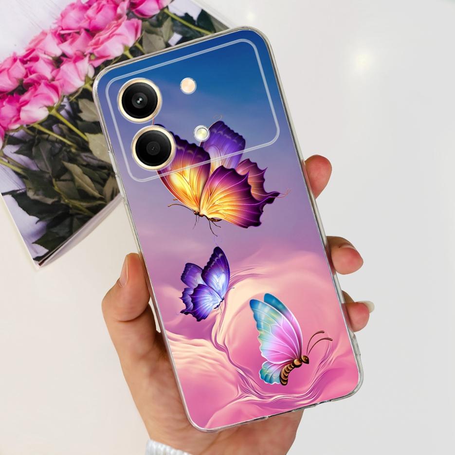 Чехол для Xiaomi Poco X6 Pro 5G Новый модный окрашенный чехол Прозрачный силиконовый чехол для телефона для Xiaomi Poco X6 Neo PocoX6 Pro Мягкие чехлы