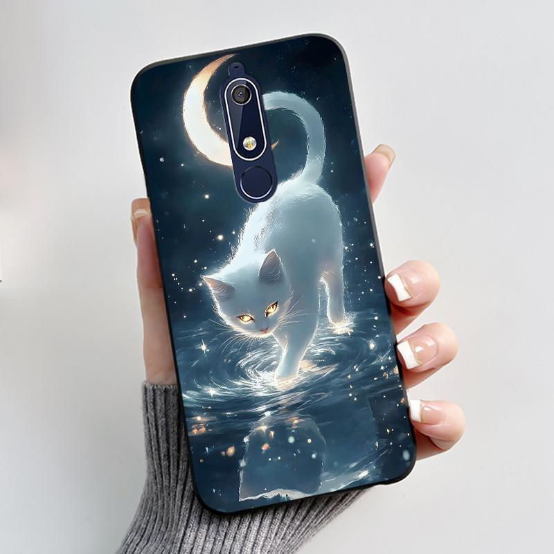 Милый Чехол Для Nokia 5.1/Nokia 5.1 Plus/Nokia X5/Nokia 5 Funda Чехол с Рисунком Защитная Крышка Мягкий Силикон Мультяшный Черный Корпус