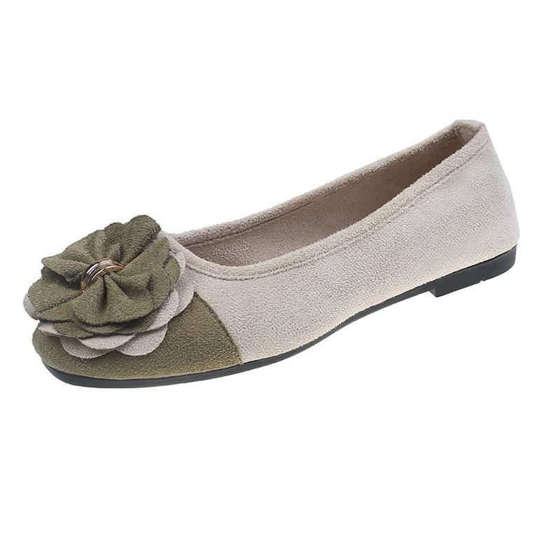 Женские туфли больших размеров с бантом и цветочным принтом, цветными блоками, с квадратным носком, на плоской подошве