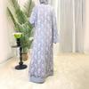 Ramadan Eid Prayer Lace Abaya Two Piece Set Inner Dress Women Flare Sleeve Long Abayas Kaftan Djellaba Dubai Party Vestidos
