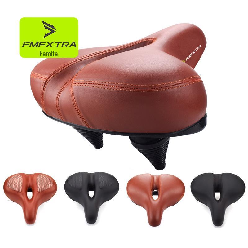 Thickened Sponge & Silicone Mountain Bike Saddle with Spring Shock Absorption for Comfort