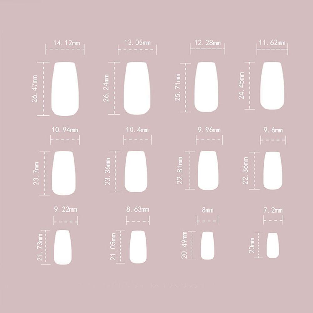 24pcs French False Nails Long Almond and Ballerina Nail Tips Manicure Press on Nails Women