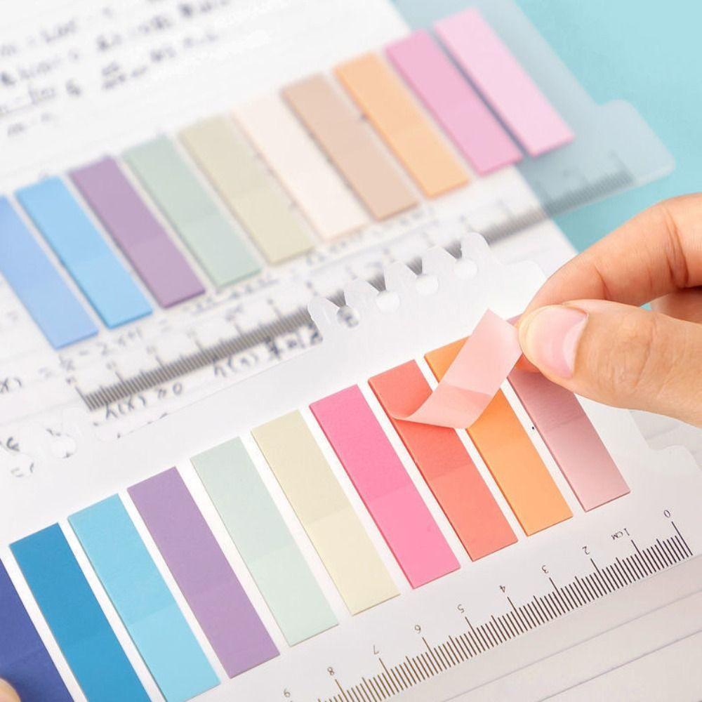 Waterproof Morandi Sticky Notes Multi Color Page Marker Tabs Stationary
