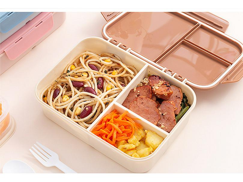 Portable Flip-Top Compartmentalized Microwaveable Bento Lunch Box