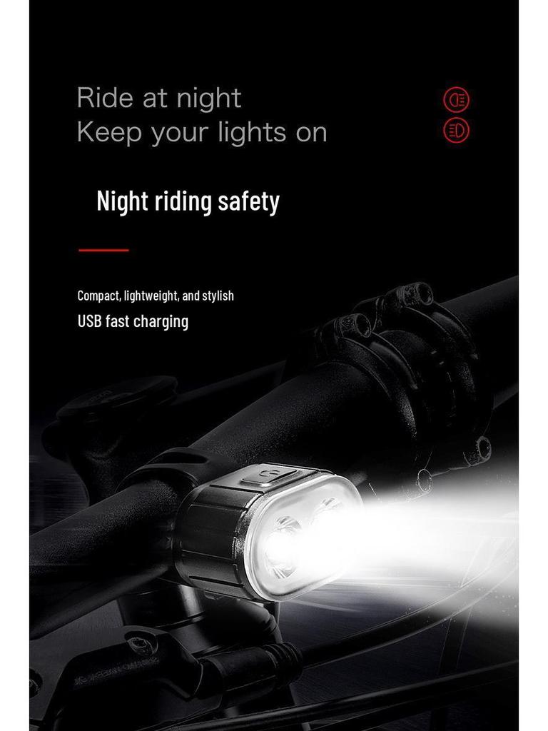 USB Rechargeable High Brightness Bicycle Front & Rear Lights for Night Riding