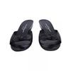 Salvatore Ferragamo Bow Slides In Black Leather Black