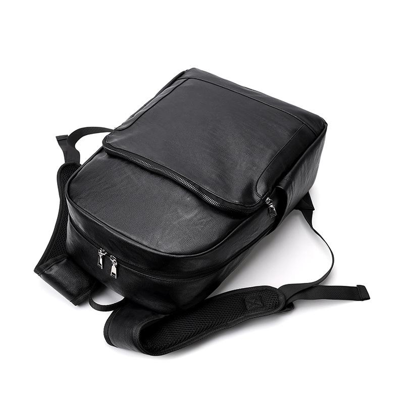 Мужской рюкзак из искусственной кожи Простой и легкий дорожный рюкзак для бизнеса Повседневный деловой рюкзак большой вместимости для компьютера