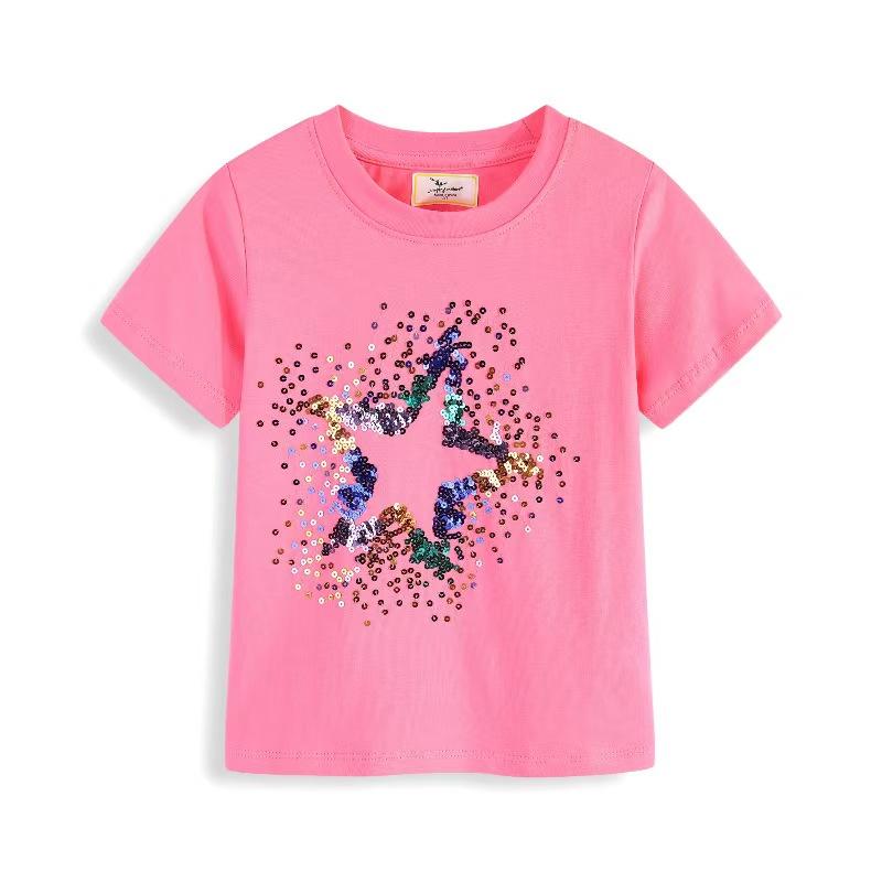 Little maven Baby Girls New Fashion Tops Children Lovely Unicorn T-shirt Cotton Soft and Comfort for Kids 2-7 year