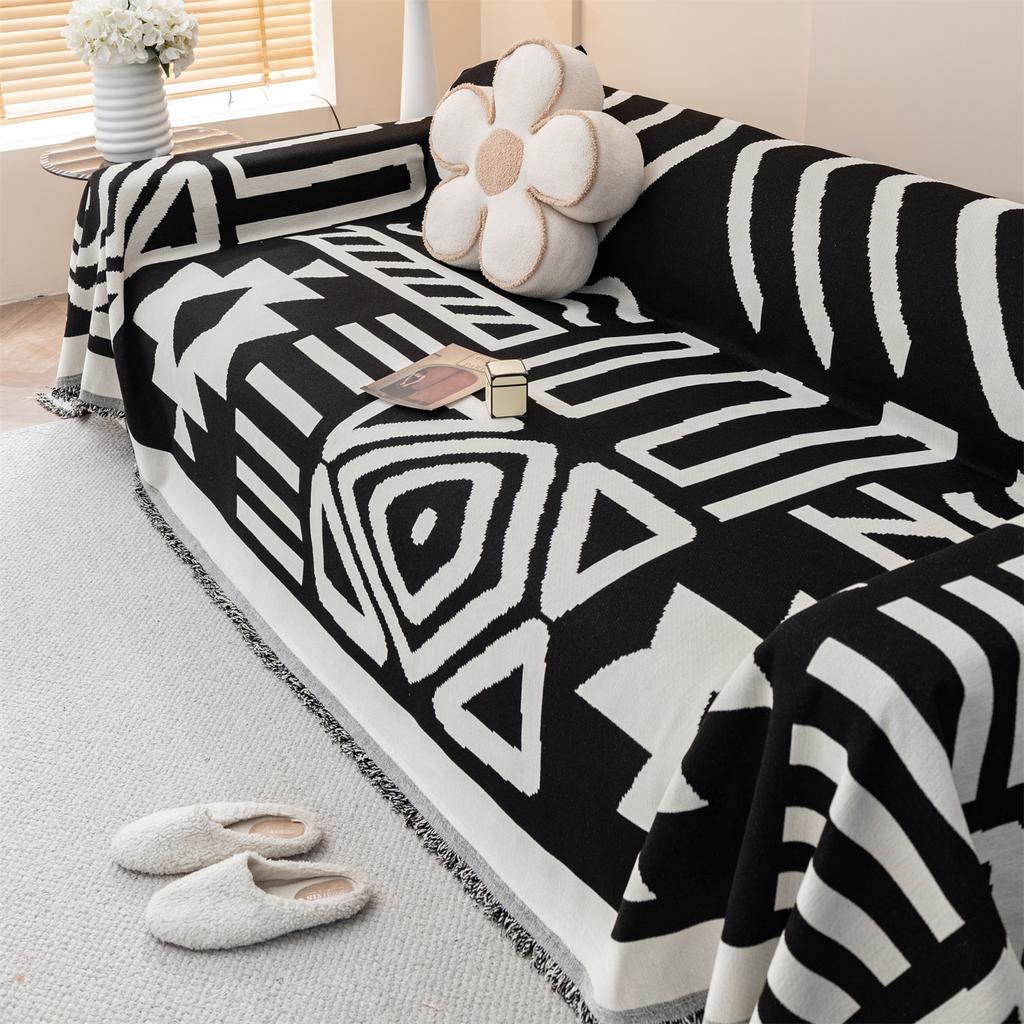 Полотенце для дивана Boho Jacquard Chenille с кисточками, двухстороннее, для гостиной, кемпинга, пикника, большого одеяла, отдыха, пляжа