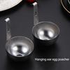 2Pcs Stainless Steel Egg Poacher Non-Stick Hanging Ears Egg Molds for Soft Hard Boiled Eggs Quick Meal Prep Tools