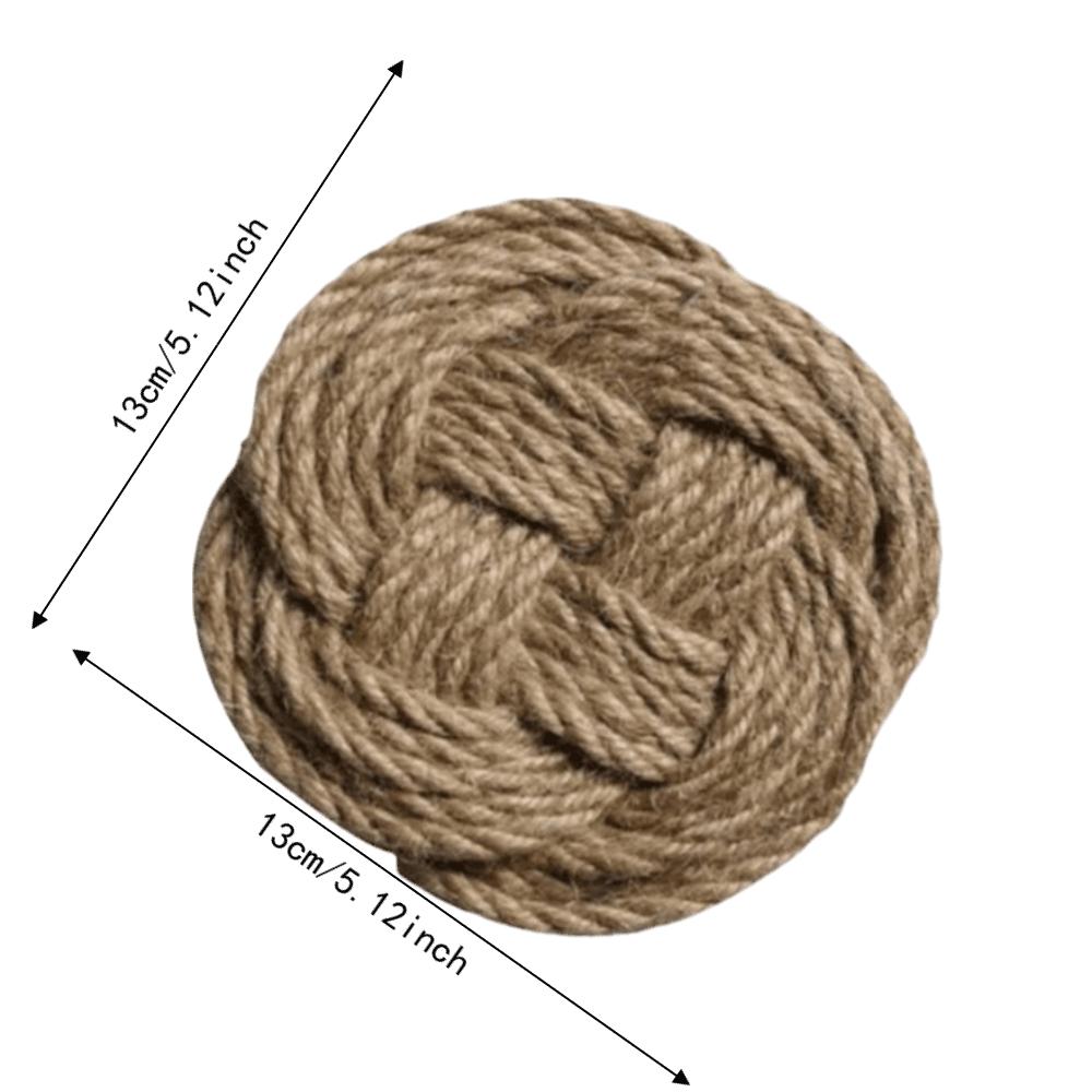 4pcs Round Shape Braided Coasters Woven Cotton Jute Cotton Jute Coasters For Kitchen Table