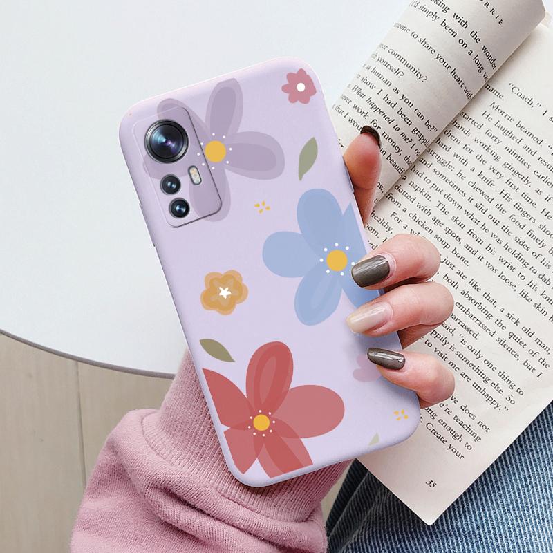 Цветочный чехол для телефона для Xiaomi 12T Mi12T Pro Funda Милое сердце Мультяшная сова Xiaomi 12 T Xiaomi12T Pro Матовый мягкий ТПУ задняя крышка