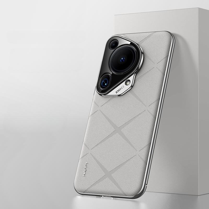 Чехол для Huawei Pura 70 Ultra Luxury с кожаным покрытием, задняя крышка для Huawei Pura70 70 Pro Plus, стильный гальванический объектив камеры, Ptotection, жесткий бампер
