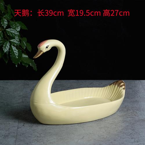 Тарелка из смолы в форме лебедя, овальная керамическая тарелка, креативные обеденные тарелки, украшение для отеля, посуда, поднос для фруктов, салатница, блюдо для суши