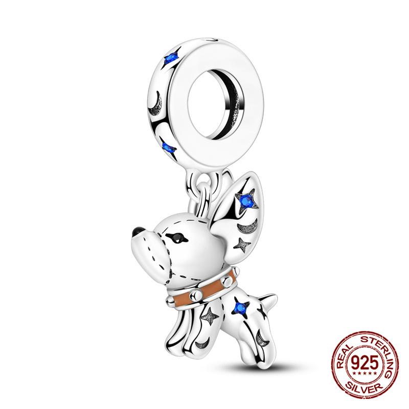 100% 925 silver Animal Series Bulldog Zebra Squirrel Charms Fit Original 925 Bracelet DIY Jewelry Making Women Gift