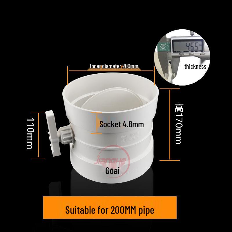 ПВХ ручной дроссель-бабочка для вентиляционных каналов (Размеры: 75, 110, 160, 200)