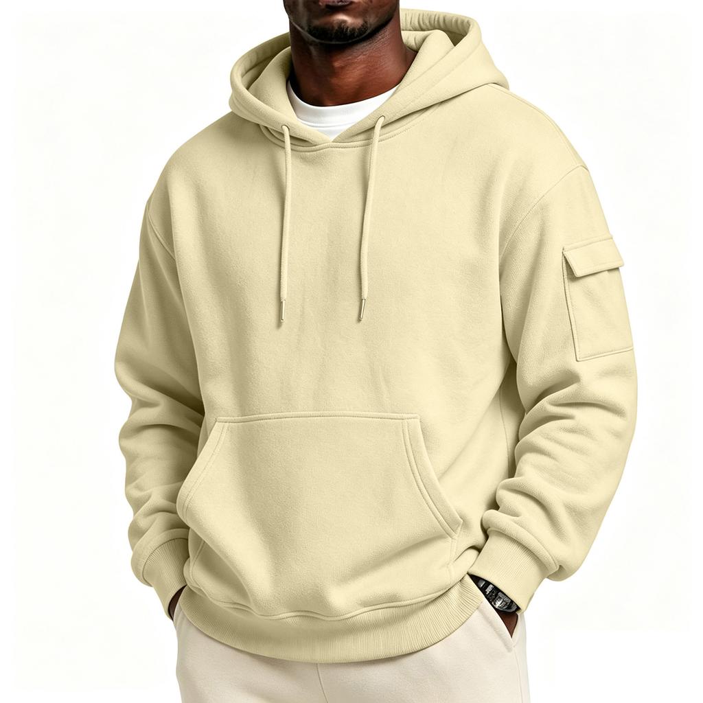 Men's Color Hoodie with Pockets Casual Comfortable Pullover Sweatshirt