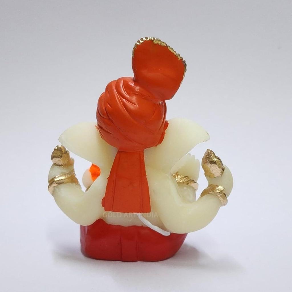 Polyresin Lord Ganesha Idol for Car Dashboard, Home, Office | Ganpati Statue for Mandir Decor | Handcrafted Ganesh Murti