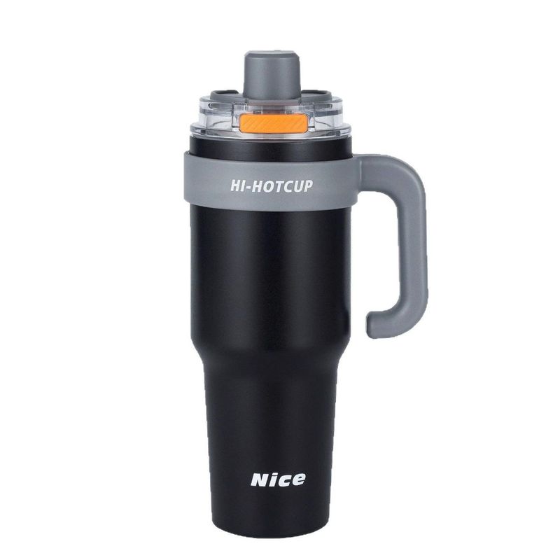 New Model Giant Cold-Keeping Ice Cup for Men, Large Capacity Thermos Cup with Ceramic Inner Liner and Straw, Suitable for Car Use