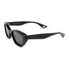 Letter Detail Acetate Irregular Sunglasses Women's Black