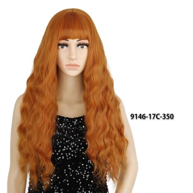 Синтетический длинный оранжевый парик с золотыми медовыми волнами и яркими пятнами, парик для косплея, женский термостойкий средний парик