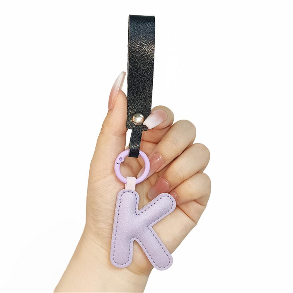 Creative PU Leather 26 Letter Keychains Fashion Alphabet Keyrings Handbag Ornaments Pendant Car Key Holder Accessories Gifts