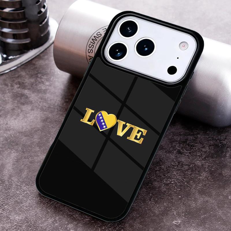 Bosna i Hercegovina Heart soft Phone Case For iPhone 17 16 15 14 13 12 11 Pro Max Plus 17Air Soft Silicone Cover