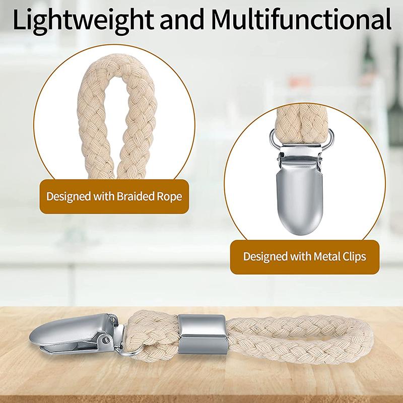 4 шт. зажимы для подвешивания полотенец зажимы плетеные многофункциональные хлопчатобумажные петли металлический крючок зажимы для хранения в кухне и ванной комнате носки вешалка для одежды