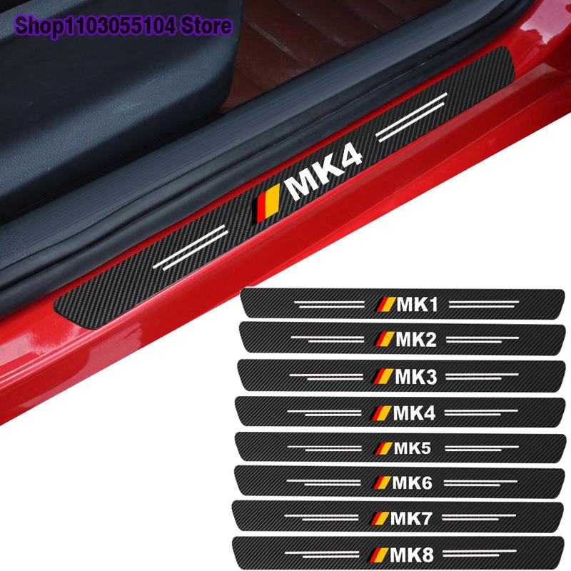 4 шт. Наклейка на порог из углеродного волокна для Volkswagen VW GOLF 4 5 6 7 MK7 MK4 MK5 MK6 MK1 MK2 MK3 MK8
