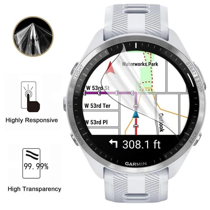 Защитная пленка для Garmin Forerunner 965 [Набор 6 шт.] Защитная пластиковая пленка Ультратонкая износостойкая Phonillico