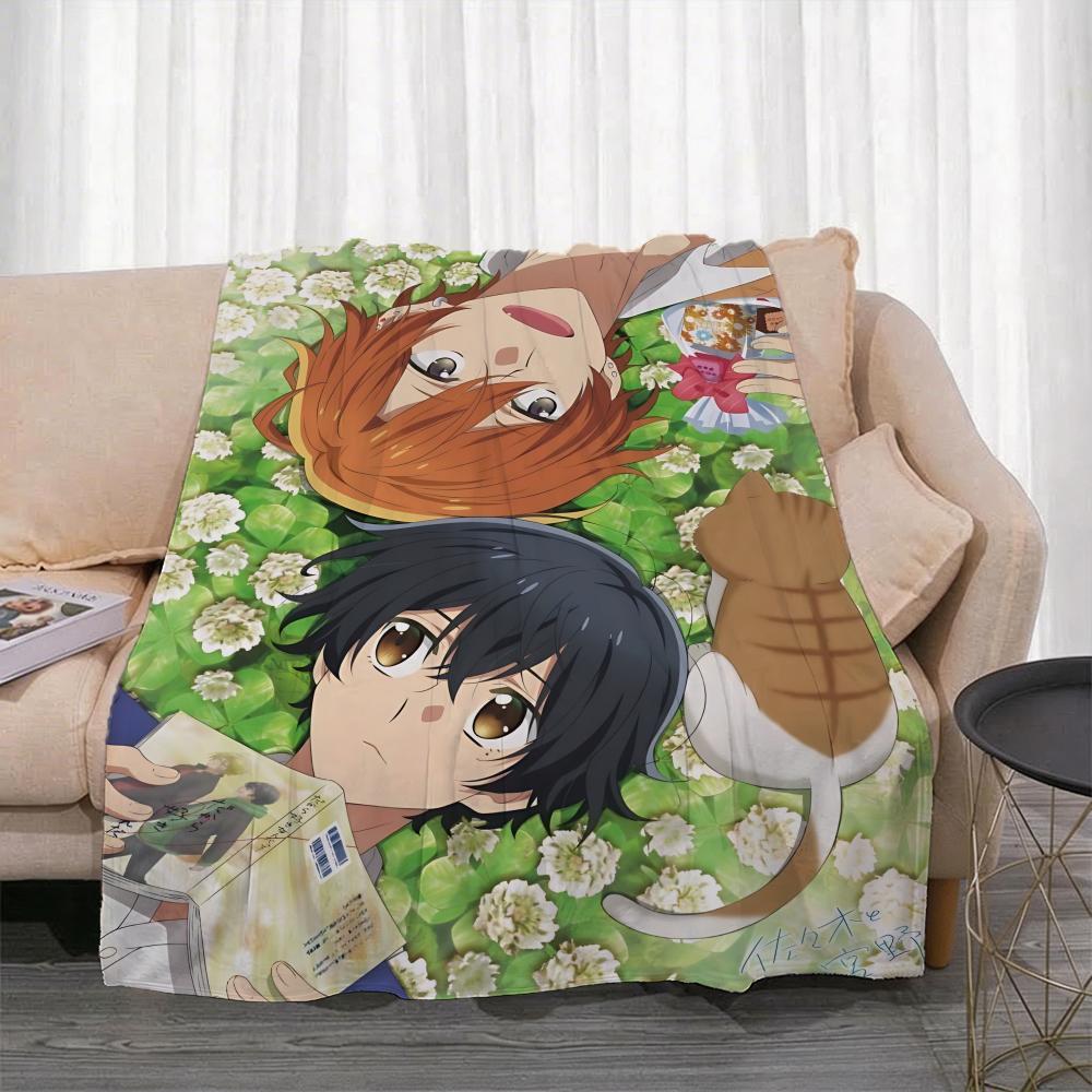 Anime S-Sasaki and Miyano Throw Lightweight 240g Flannel Blanket Soft Skin-friendly for Summer Cooling