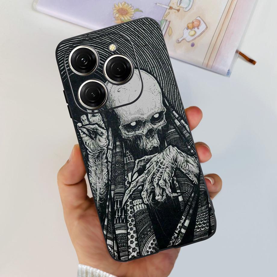 Чехол для Tecno Spark 20 Pro Жидкий силикон Мягкий ТПУ Матовая крышка Маска для телефона На Spark20 20Pro 4G Роскошный узор Кот Цветок Мультяшный