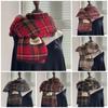 Thick Red Plaid Scarf Plush Long Shawl Classic Cashmere Scarves  Girl