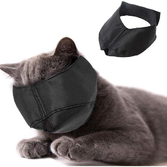 Beikal Muzzle for Cat Grooming, Nylon Cat Face Muzzles, Pet Groomer Helpers Tools, Preventing Scratches and Anti-Biting (M)