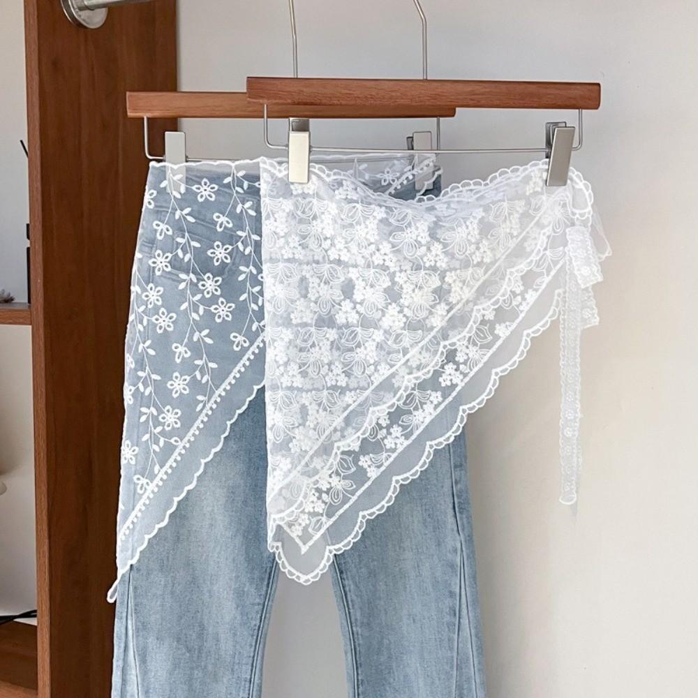 Slim Fit Lace Fart Curtain Jeans Decor Women's Scarf Trendy Hip Curtain for Women