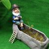New Mini Gnome Fisherman Resin Statue Outdoor Ornament Funny Lawn Fairy Garden Creative Living Room Decoration Accessories