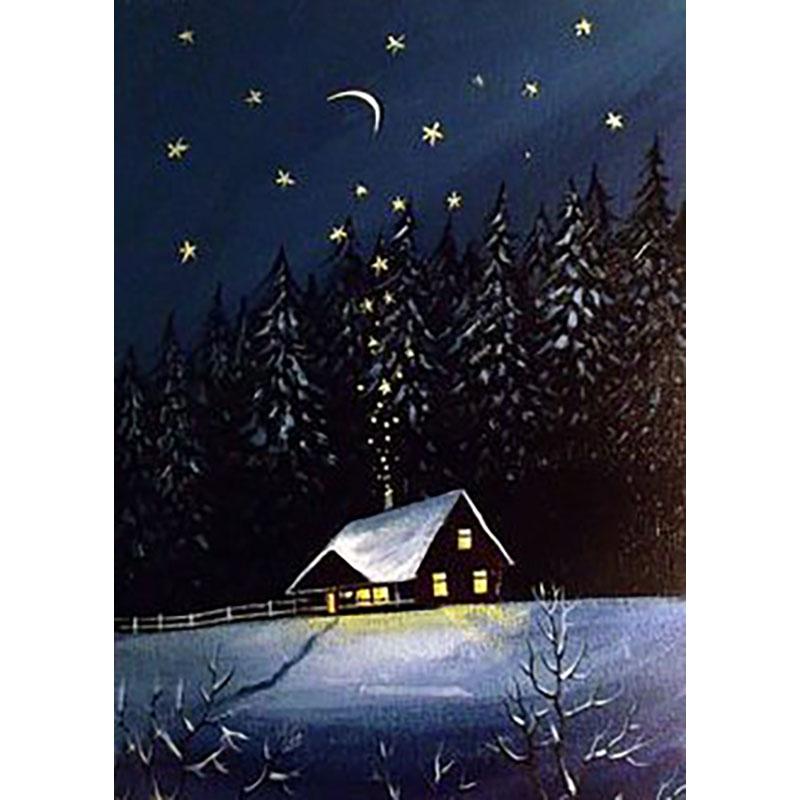 5D DIY Diamond Painting Winter Snow Landscape Full Round Drill Diamond Embroidery Cross Stitch Wall Art Picture of Rhinestone
