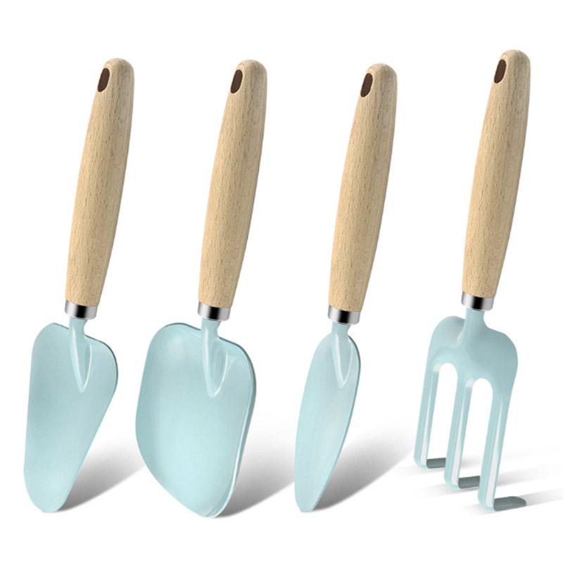 4 шт. металлические садовые инструменты с деревянной ручкой, пляжные игрушки, садовые инструменты для детей