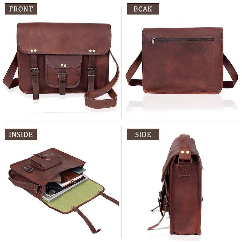 Leather Messenger Bag Satchel Shoulder Bag for Men and Women Office Laptop Bag Personalized Gift for Him Travel Bag Crossbody Bag