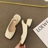 Летняя юбка квадратный носок мелкий вырез одинарная обувь французский толстый каблук туфли-лодочки сандалии фея обувь новая