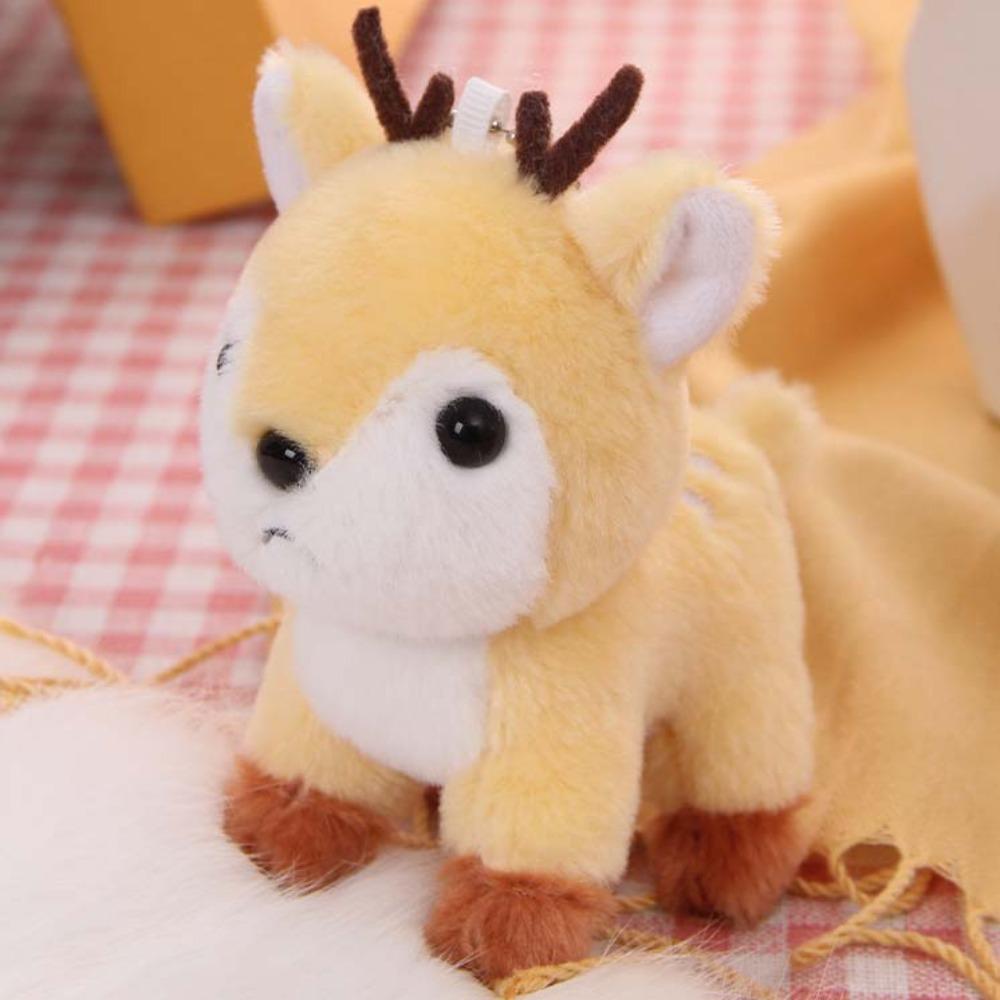Fawn Keychain Stuffed Deer Keychain Key Ring Pendant Fluffy Elk Doll Deer Plush Toy  Hanging Decor