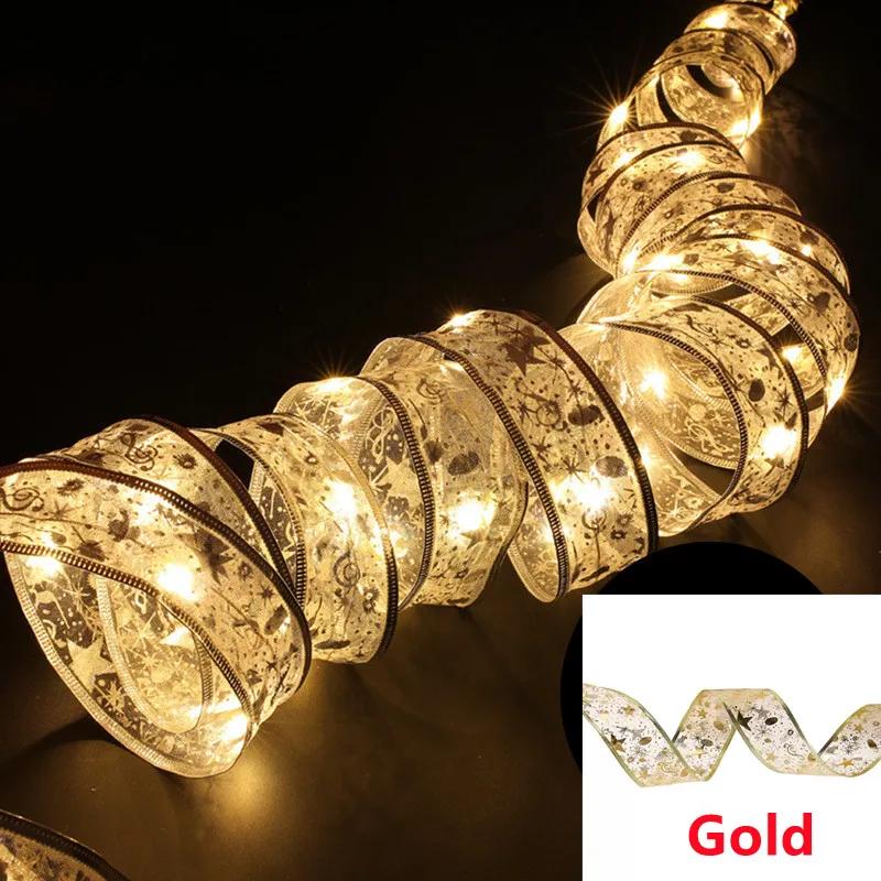 Aswesaw Рождественская елка Украшение 10 м светодиодная лента Гирлянды Рождественская лента со светодиодами Navidad Новый год 2024 Домашний декор