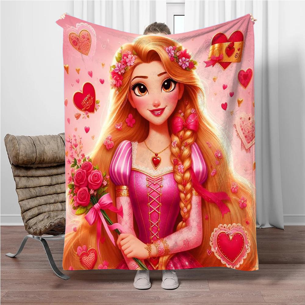 Cartoon Rapunzel Flannel Blanket Children Warm Soft Blanket for Sofa Bed Cover Blanket Suitable for Birthday Souvenir Gifts