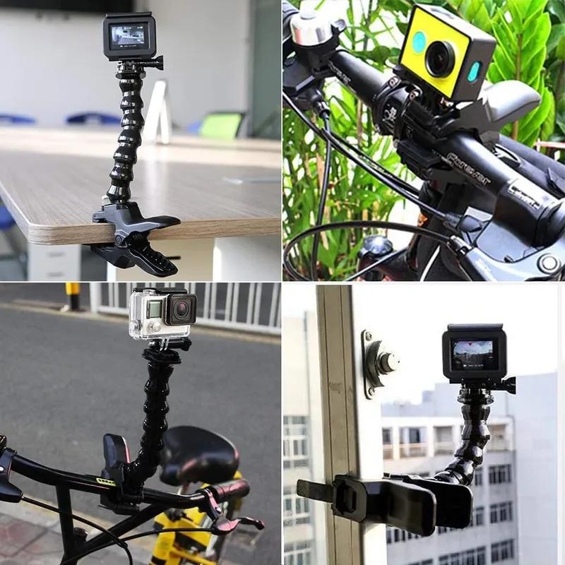 TELESIN Зажим-держатель «Челюсти» Гибкий держатель на гибкой шее для GoPro Hero 13 12 11 10 9 8 DJI OSMO Action 5Pro 4 3 Insta360 X5 X4