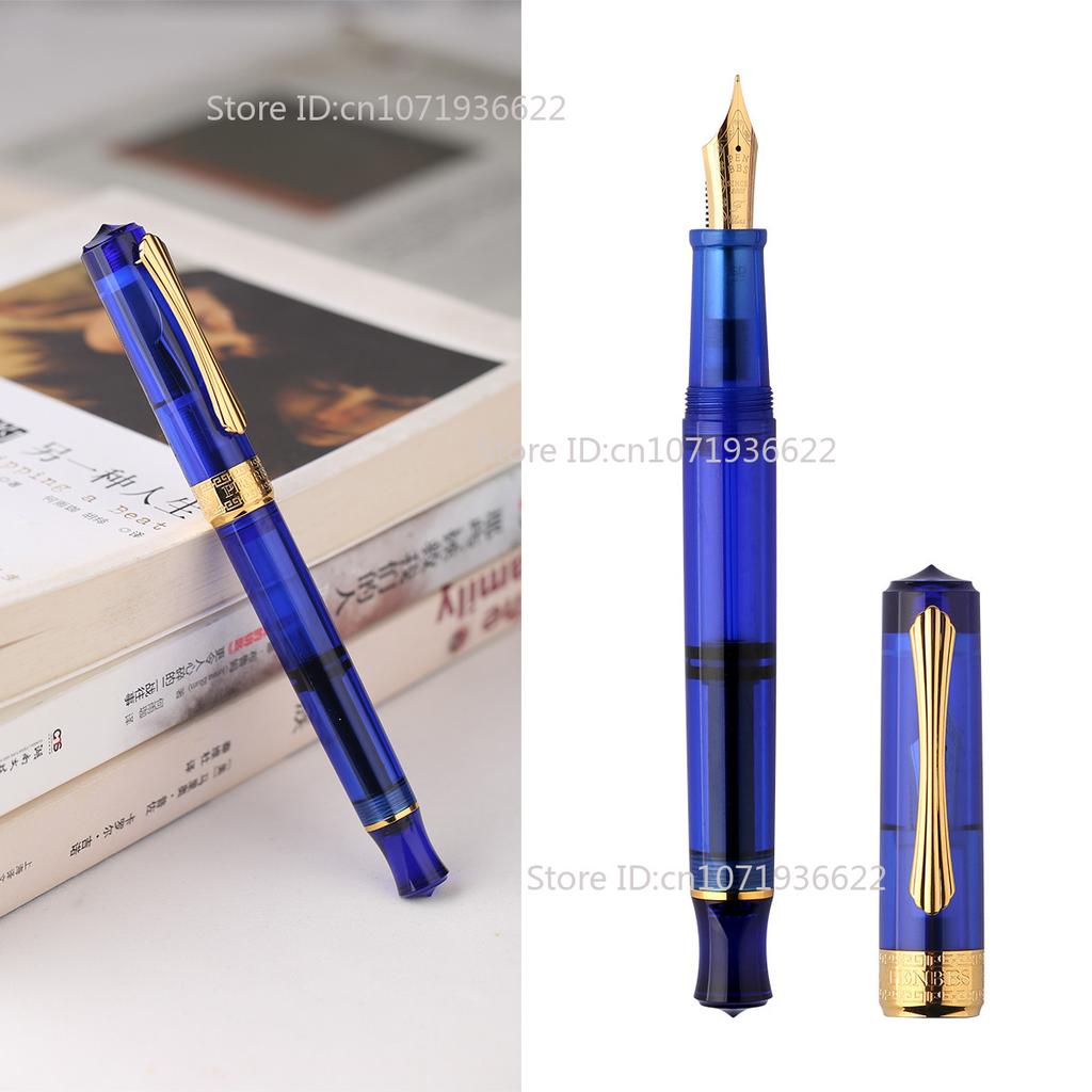 Роскошная вакуумная перьевая ручка PENBBS 470 С лезвием/круглой насадкой Ручка Большая емкость Прозрачный акрил Деловая письменная ручка Подарочная ручка