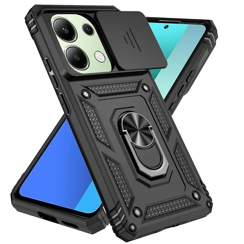 Противоударный бронированный чехол для Xiaomi Redmi Note 13 Pro 5G 4G с защитой объектива-слайдера, чехол для телефона для Redmi Note13 Note13pro 5G, задняя крышка